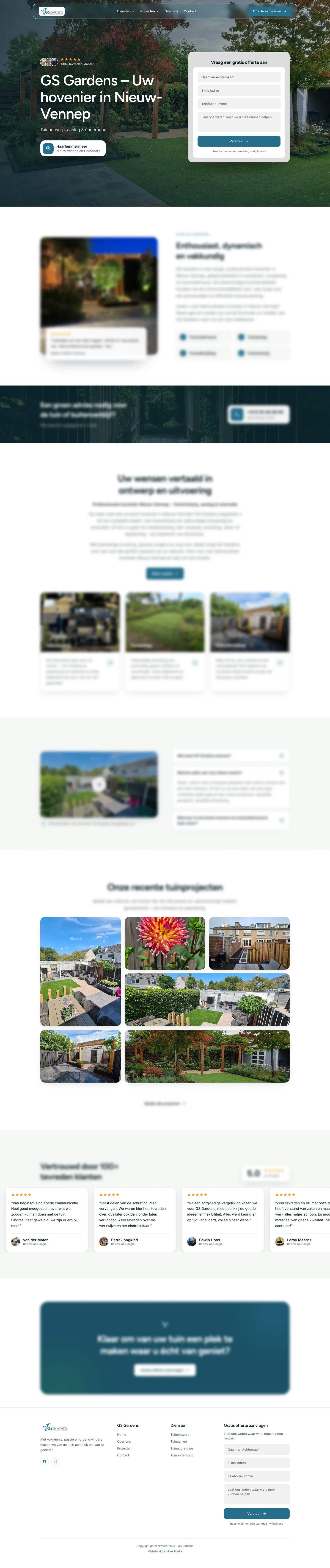 De nieuwe website van GS Gardens — ontworpen door Hilux Media