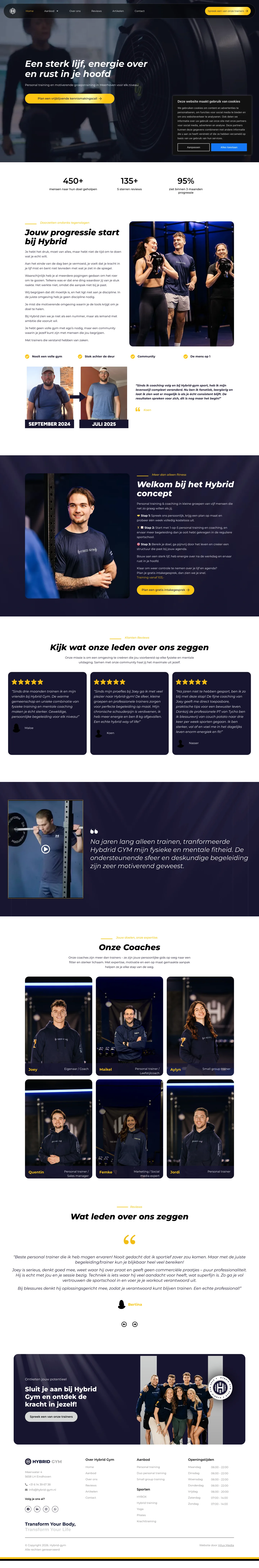 De nieuwe website van Hybrid Gym — ontworpen door Hilux Media