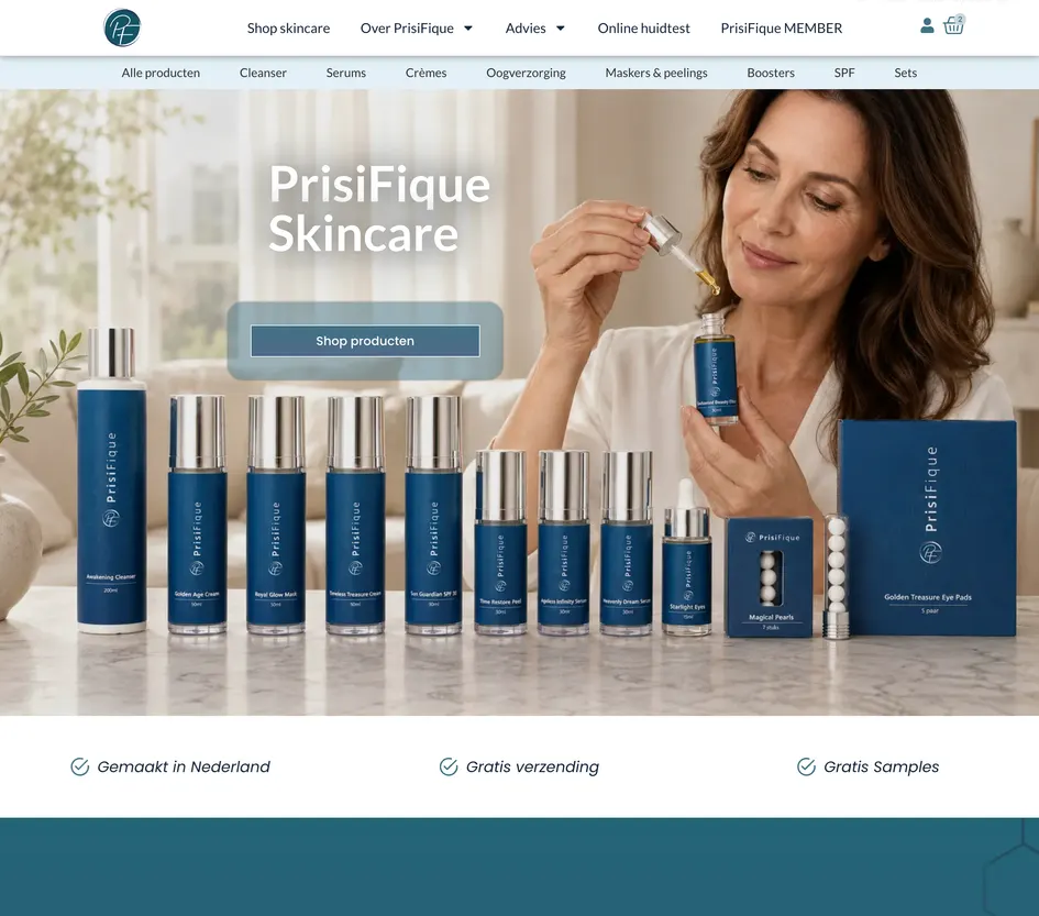 De oude website van PrisiFique